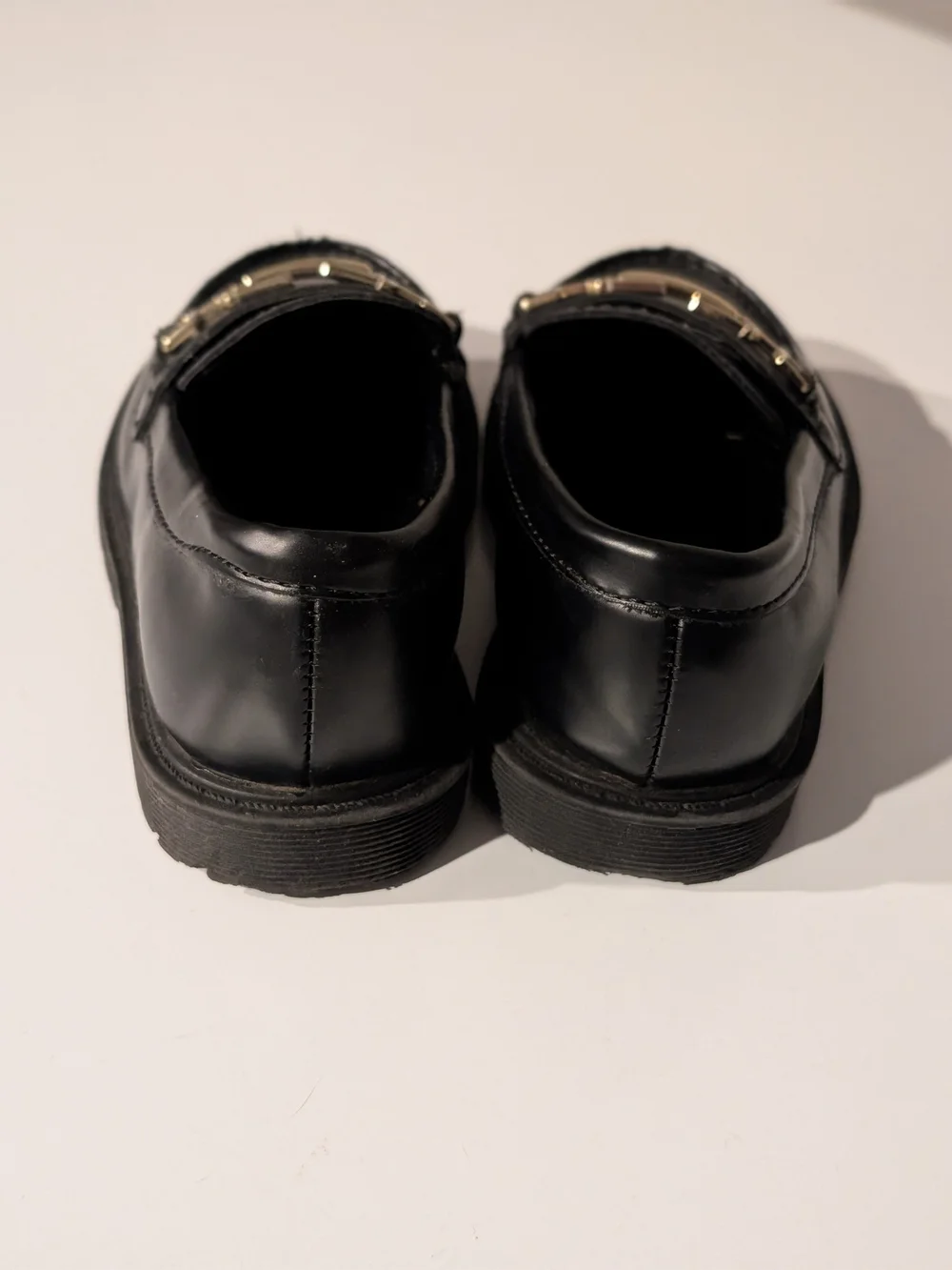 Baby GAP Black Leather Loafers with Chain Detail
